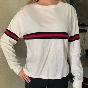 Brandy Melville red/blue striped long sleeve